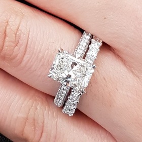 Multi-Row Band Engagement Rings